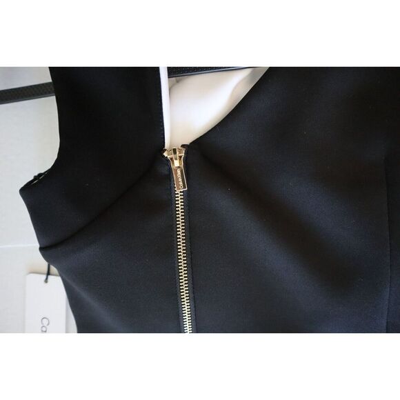 Calvin Klein CD2M153F Women's Sz 2 Black Asymmetrical Sheath Dress - Picture 8 of 16